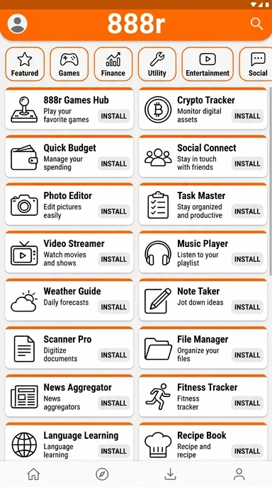 Tampilan katalog aplikasi 888r