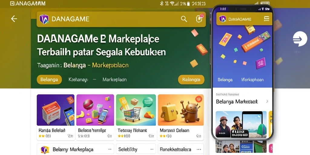 Tampilan antarmuka aplikasi Marketplace DANAGAME yang user-friendly.