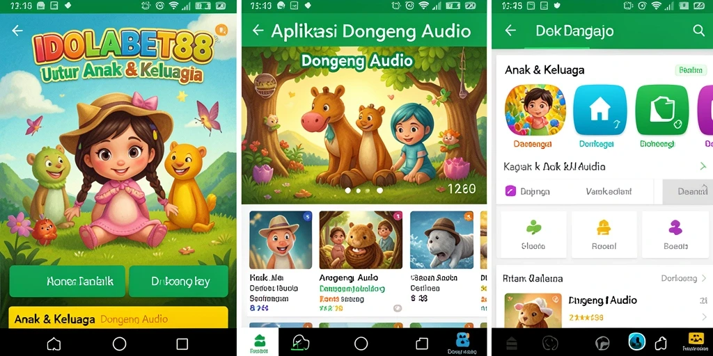 Antarmuka aplikasi IDOLABET88 yang menarik untuk anak-anak.