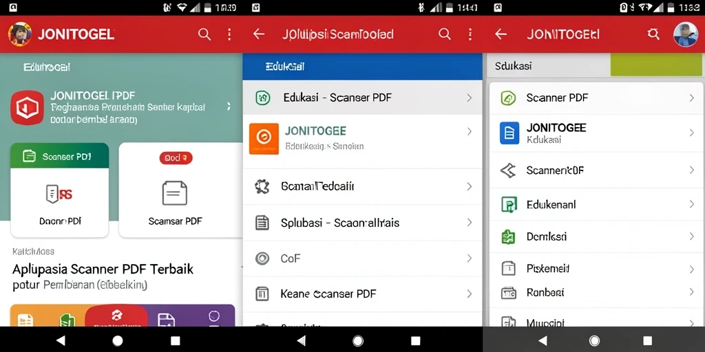 Antarmuka JONITOGEL menampilkan fungsionalitas pemindaian PDF yang mudah digunakan.