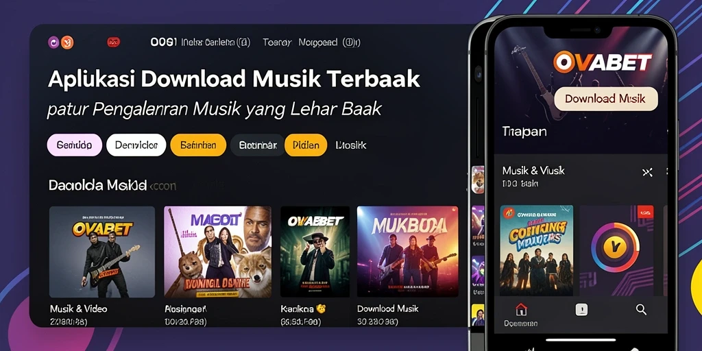 Tampilan antarmuka OVABET yang menarik dan mudah digunakan untuk Download Musik.